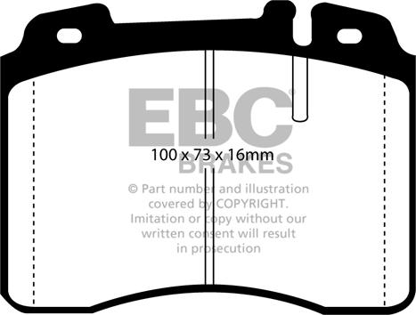 EBC Brakes DP4927/2R - Тормозные колодки, дисковые, комплект autospares.lv