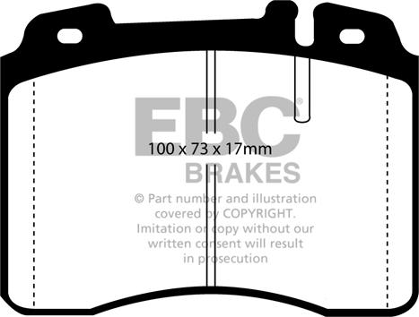 EBC Brakes DP927 - Тормозные колодки, дисковые, комплект autospares.lv