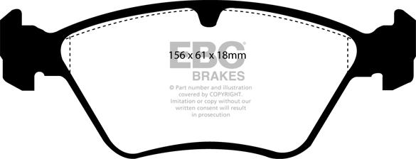 EBC Brakes DP4976R - Тормозные колодки, дисковые, комплект autospares.lv