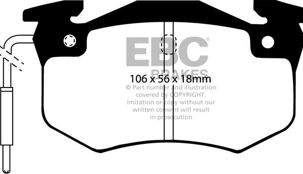 EBC Brakes DP2458 - Тормозные колодки, дисковые, комплект autospares.lv