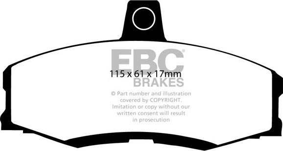 EBC Brakes DP4438R - Тормозные колодки, дисковые, комплект autospares.lv