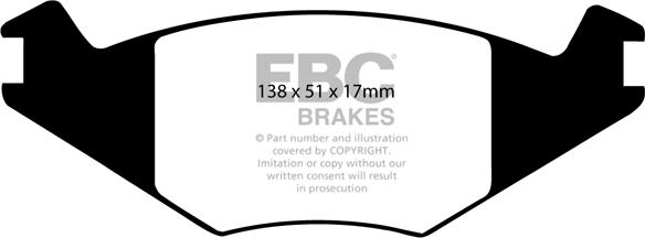 EBC Brakes DP515 - Тормозные колодки, дисковые, комплект autospares.lv