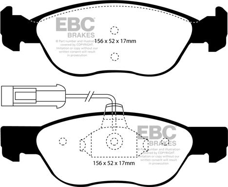 EBC Brakes DP21060 - Тормозные колодки, дисковые, комплект autospares.lv