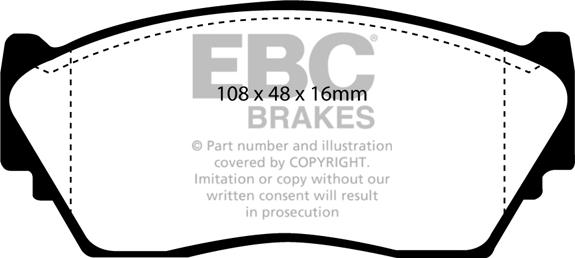 EBC Brakes DP2892 - Тормозные колодки, дисковые, комплект autospares.lv