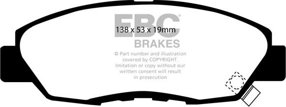 EBC Brakes DP2812 - Тормозные колодки, дисковые, комплект autospares.lv