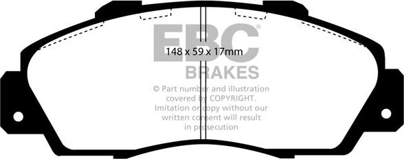 EBC Brakes DP2872 - Тормозные колодки, дисковые, комплект autospares.lv