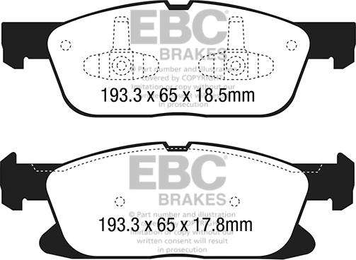 EBC Brakes DP23046 - Тормозные колодки, дисковые, комплект autospares.lv