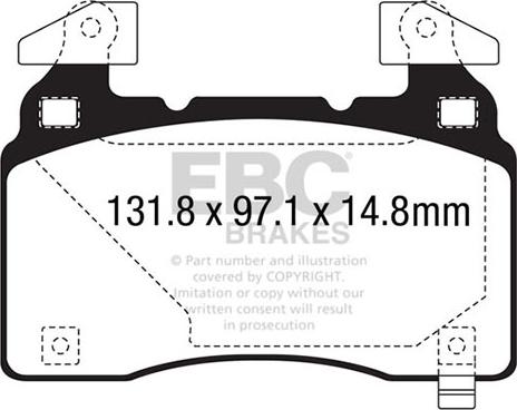 EBC Brakes DP43028R - Тормозные колодки, дисковые, комплект autospares.lv