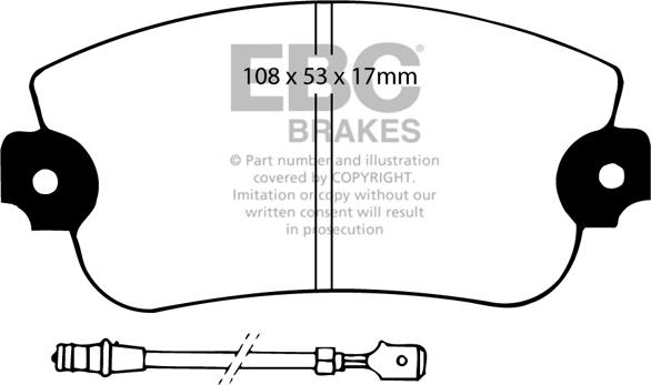 EBC Brakes DP230 - Тормозные колодки, дисковые, комплект autospares.lv