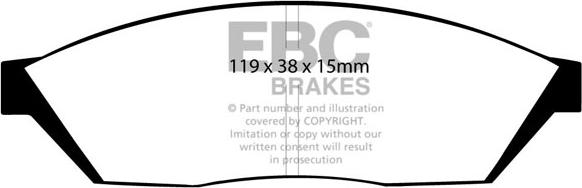 EBC Brakes DP2374 - Тормозные колодки, дисковые, комплект autospares.lv