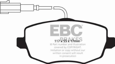 EBC Brakes DP22044 - Тормозные колодки, дисковые, комплект autospares.lv