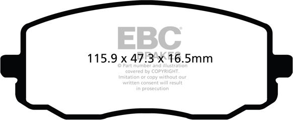 EBC Brakes DP22050 - Тормозные колодки, дисковые, комплект autospares.lv