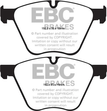 EBC Brakes DP42007R - Тормозные колодки, дисковые, комплект autospares.lv