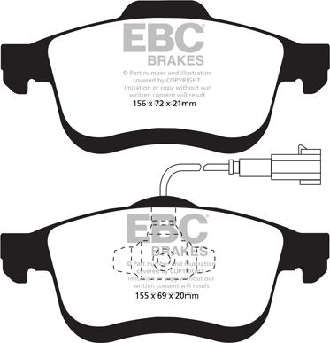 EBC Brakes DP22010/2 - Тормозные колодки, дисковые, комплект autospares.lv