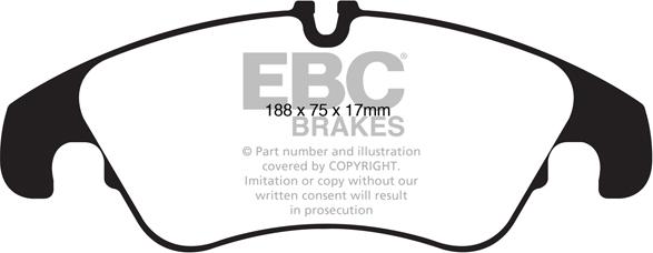 EBC Brakes DP42022R - Тормозные колодки, дисковые, комплект autospares.lv