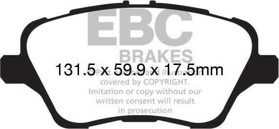 EBC Brakes DP92149 - Тормозные колодки, дисковые, комплект autospares.lv