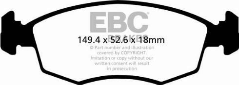 EBC Brakes DP22142 - Тормозные колодки, дисковые, комплект autospares.lv