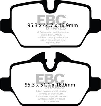 EBC Brakes DP22102 - Тормозные колодки, дисковые, комплект autospares.lv