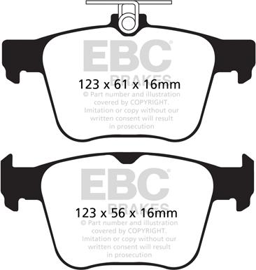 EBC Brakes DP42173R - Тормозные колодки, дисковые, комплект autospares.lv