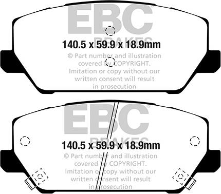 EBC Brakes DP42343R - Тормозные колодки, дисковые, комплект autospares.lv