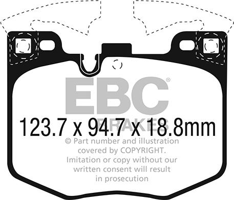 EBC Brakes DP42302R - Тормозные колодки, дисковые, комплект autospares.lv