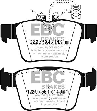 EBC Brakes DP42315R - Тормозные колодки, дисковые, комплект autospares.lv