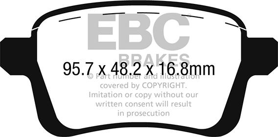 EBC Brakes DPX2249 - Тормозные колодки, дисковые, комплект autospares.lv