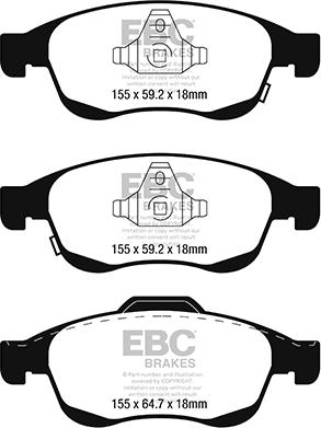 EBC Brakes DP22247 - Тормозные колодки, дисковые, комплект autospares.lv