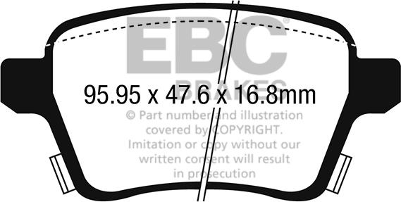 EBC Brakes DP22250 - Тормозные колодки, дисковые, комплект autospares.lv