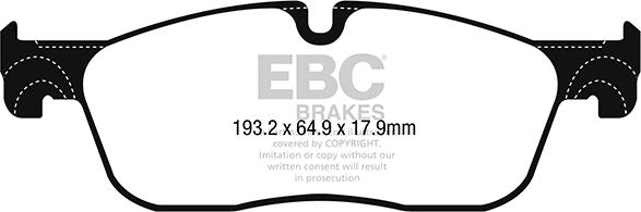 EBC Brakes DP22251 - Тормозные колодки, дисковые, комплект autospares.lv