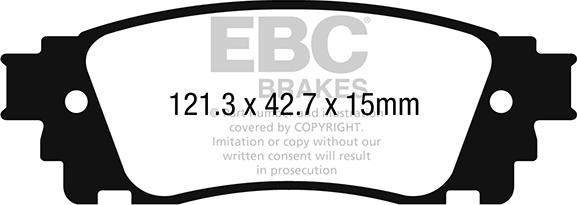 EBC Brakes DP42262R - Тормозные колодки, дисковые, комплект autospares.lv