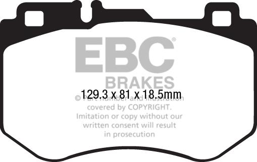 EBC Brakes DP42209R - Тормозные колодки, дисковые, комплект autospares.lv