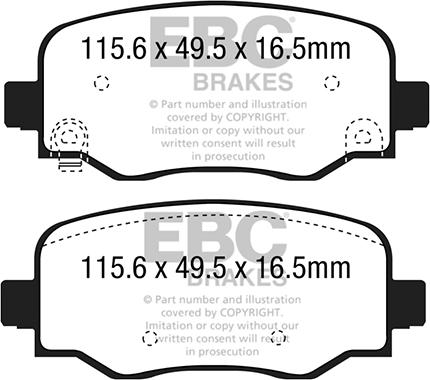 EBC Brakes DP22237 - Тормозные колодки, дисковые, комплект autospares.lv