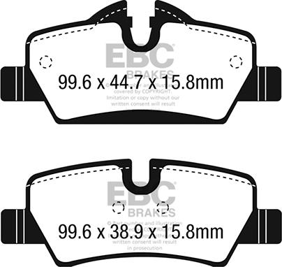 EBC Brakes DP22228 - Тормозные колодки, дисковые, комплект autospares.lv