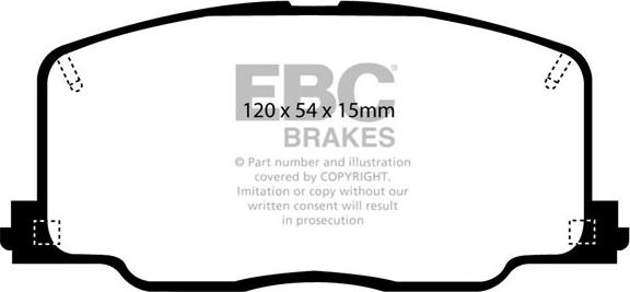 EBC Brakes DP2725 - Тормозные колодки, дисковые, комплект autospares.lv