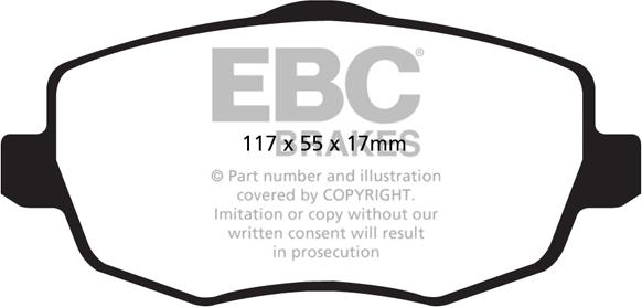 EBC Brakes DPX2043 - Тормозные колодки, дисковые, комплект autospares.lv
