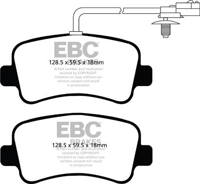 EBC Brakes DPX2084 - Тормозные колодки, дисковые, комплект autospares.lv