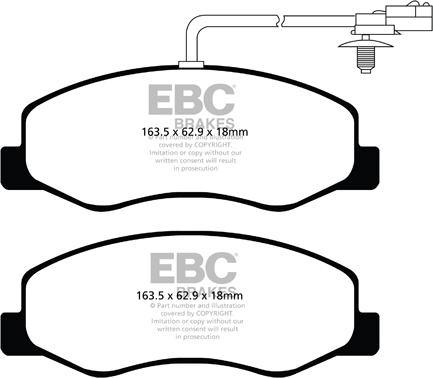 EBC Brakes DPX2085 - Тормозные колодки, дисковые, комплект autospares.lv