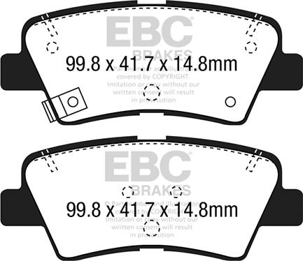 EBC Brakes DPX2188 - Тормозные колодки, дисковые, комплект autospares.lv