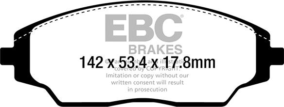 EBC Brakes DPX2294 - Тормозные колодки, дисковые, комплект autospares.lv