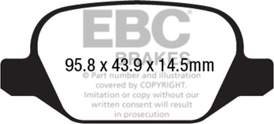 EBC Brakes DPX2202 - Тормозные колодки, дисковые, комплект autospares.lv