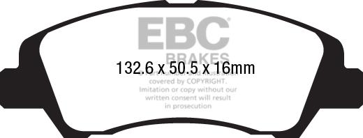 EBC Brakes DPX2218 - Тормозные колодки, дисковые, комплект autospares.lv