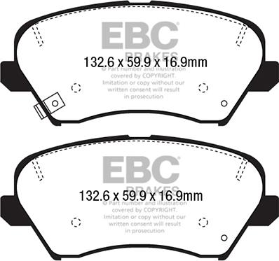 EBC Brakes DPX2232 - Тормозные колодки, дисковые, комплект autospares.lv