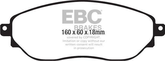 EBC Brakes DPX2226 - Тормозные колодки, дисковые, комплект autospares.lv