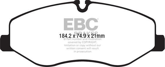 EBC Brakes DPX2223 - Тормозные колодки, дисковые, комплект autospares.lv