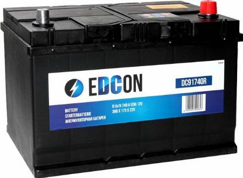 Edcon DC91740R - Стартерная аккумуляторная батарея, АКБ autospares.lv