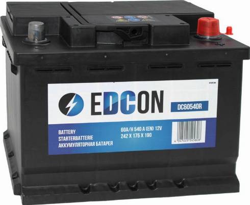 Edcon DC60540R - Стартерная аккумуляторная батарея, АКБ autospares.lv