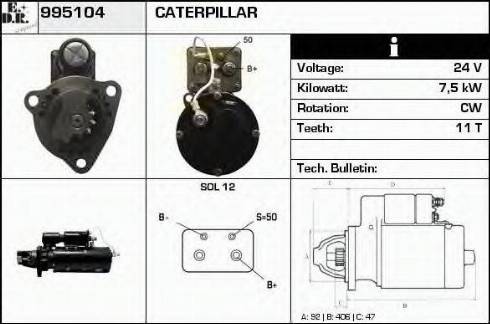 EDR 995104 - Стартер autospares.lv