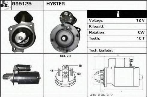 EDR 995125 - Стартер autospares.lv