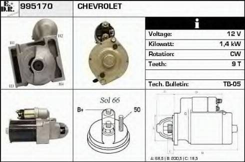 EDR 995170 - Стартер autospares.lv